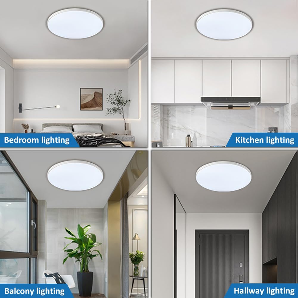 Lámpara de techo de montaje empotrado, lámpara LED de montaje en superficie de 30 W para dormitorio, cocina, lámparas de montaje plano ultrafinas y