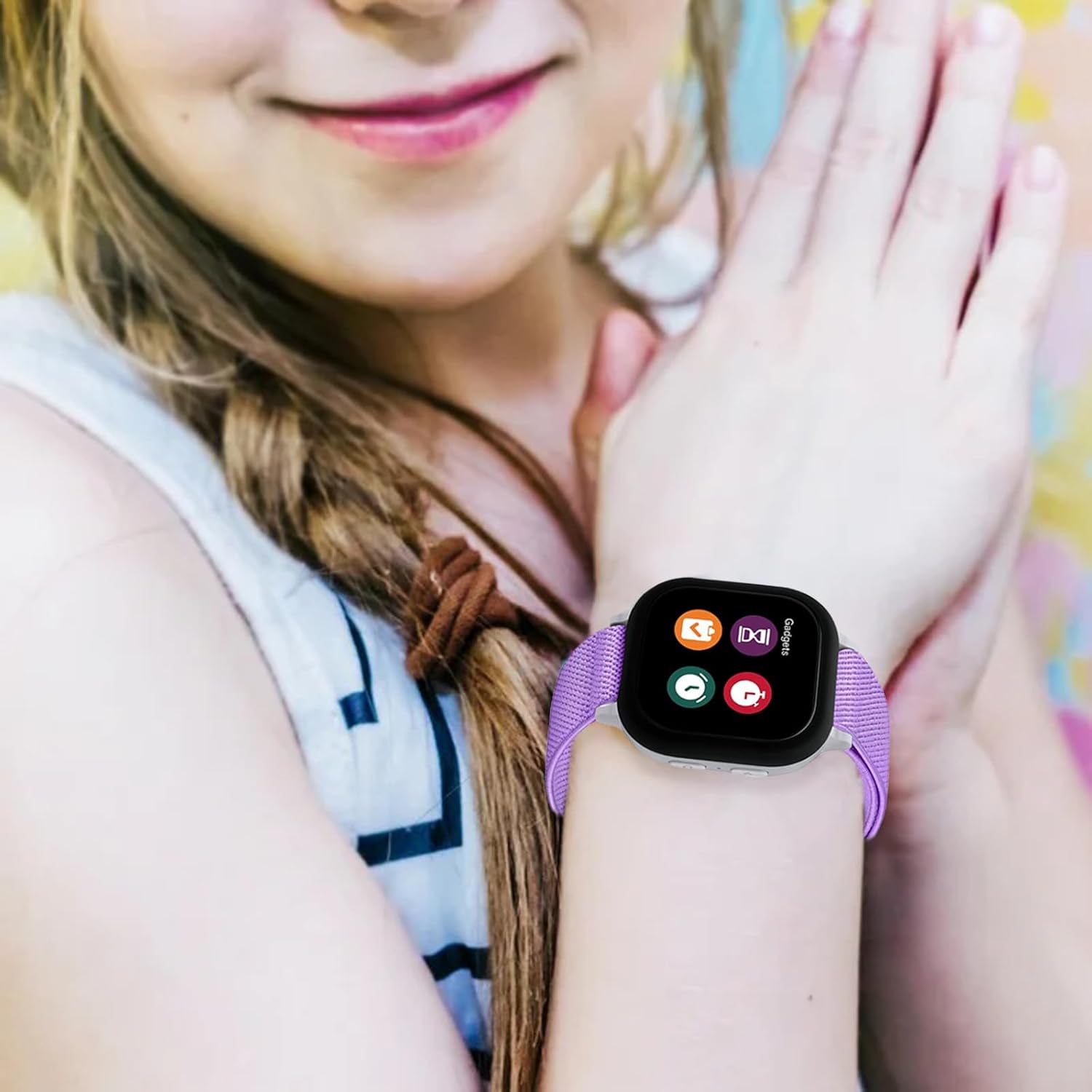 Paquete de 2 correas elásticas de nailon compatibles con Gizmo Watch 3 2 1Gabb Watch 3 2 1SyncUP para niños, correa elástica suave de 0.78 pulgadas
