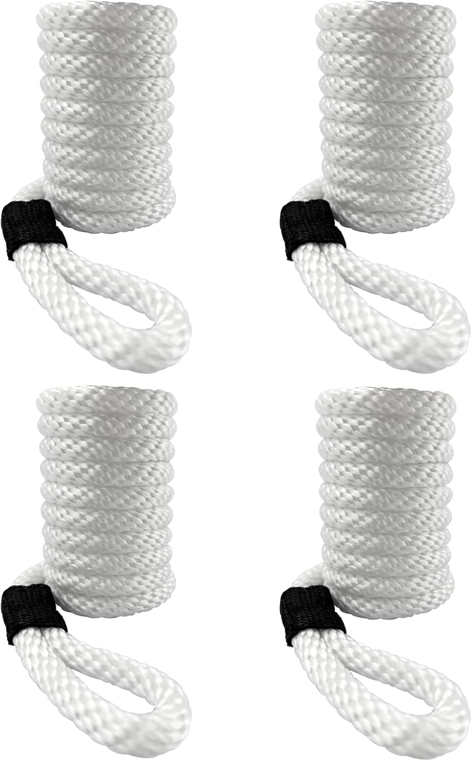 ISURE MARINE 4 piezas de cuerda de parachoques de barco de nailon trenzado doble de 6.5 x 38 pulgadas, líneas de guardabarros de barco, flotadores