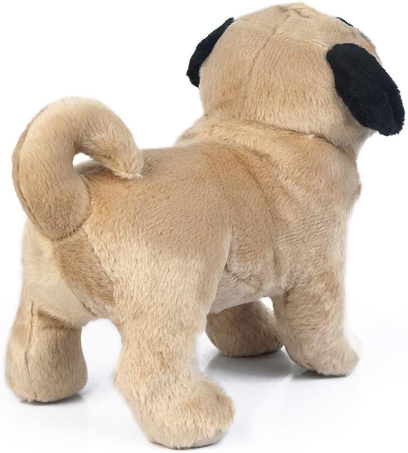 RoseAuroma – Muñeco de peluche de perro carlino marrón de 12 pulgadas, juguete de peluche para perro