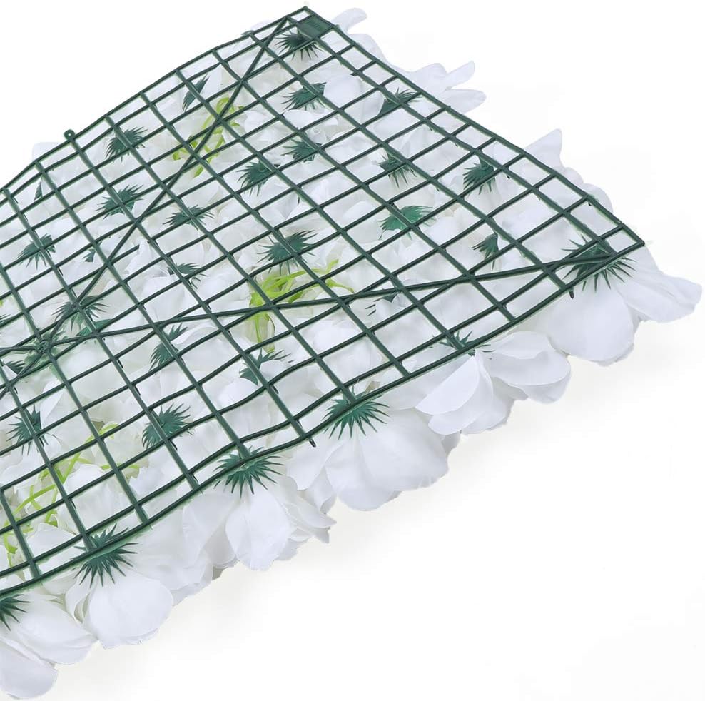 BINELUCOLU Paneles de pared de flores blancas, 9 piezas de rosas artificiales, paneles de flores para telón de fondo, decoración de bodas, fiestas,