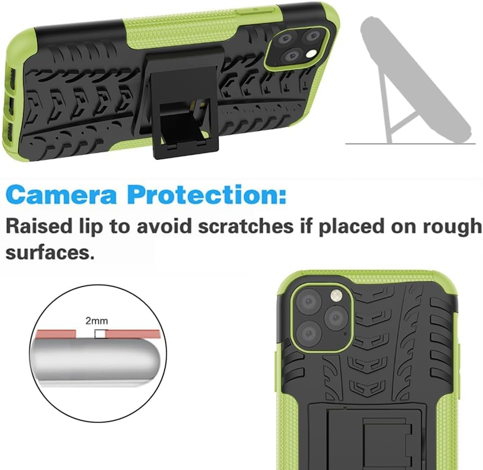 Asuwish Funda de teléfono para iPhone 11 Pro 5.8 con protector de pantalla de vidrio templado y soporte delgado, funda protectora híbrida resistente
