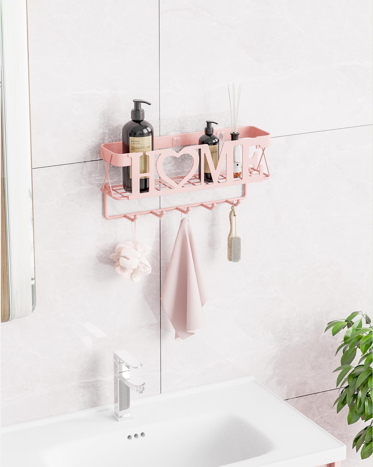 Soporte para llaves de pared, soporte adhesivo para llaves con 5 ganchos para llaves, 11.02 pulgadas de largo x 2.75 pulgadas de ancho x 4.92
