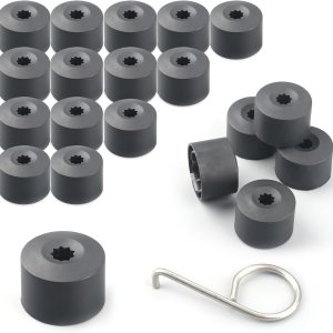21 cubiertas para tuercas de neumático de automóvil, 0.669 in, hexagonal interior a prueba de polvo, con clip de extracción, decoración de rueda, 21 cubiertas para tuercas de neumático de automóvil, 0.669 in, hexagonal interior a prueba de polvo, con clip de extracción, decoración de rueda,