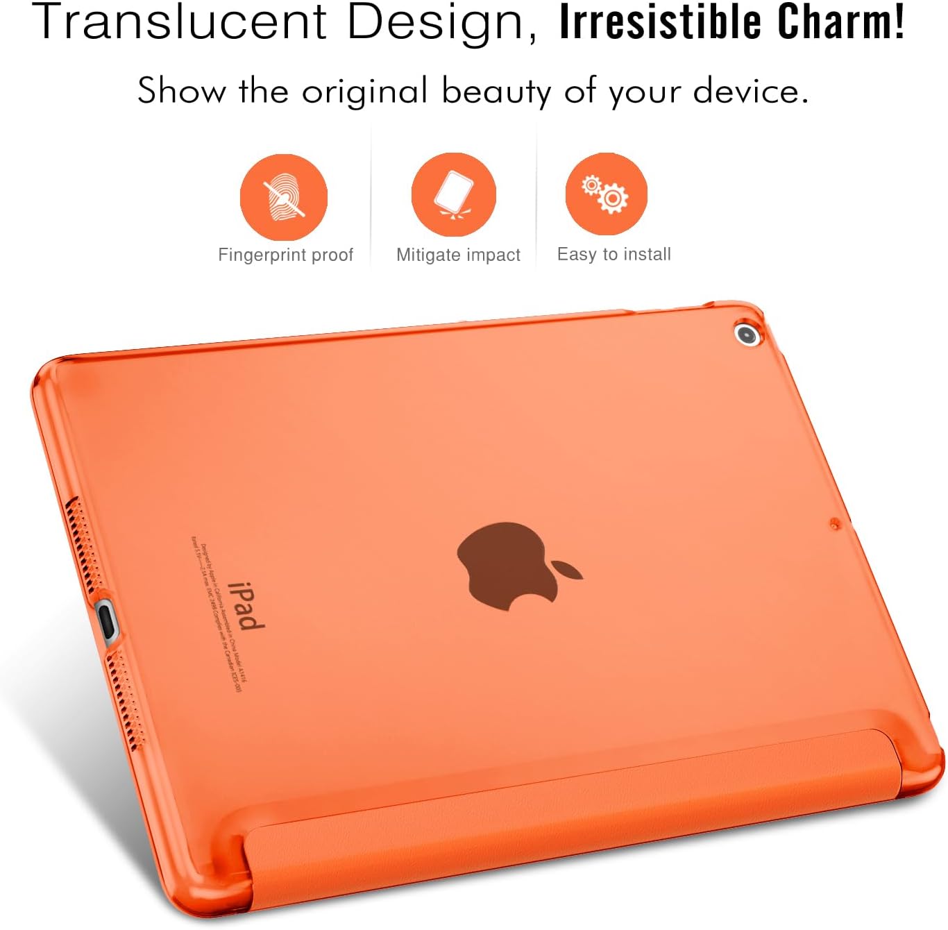 MoKo Case Fit 20182017 iPad 9.7 56 generación, delgada y ligera, con protector trasero translúcido esmerilado para iPad 9.7 20182017, encendido y