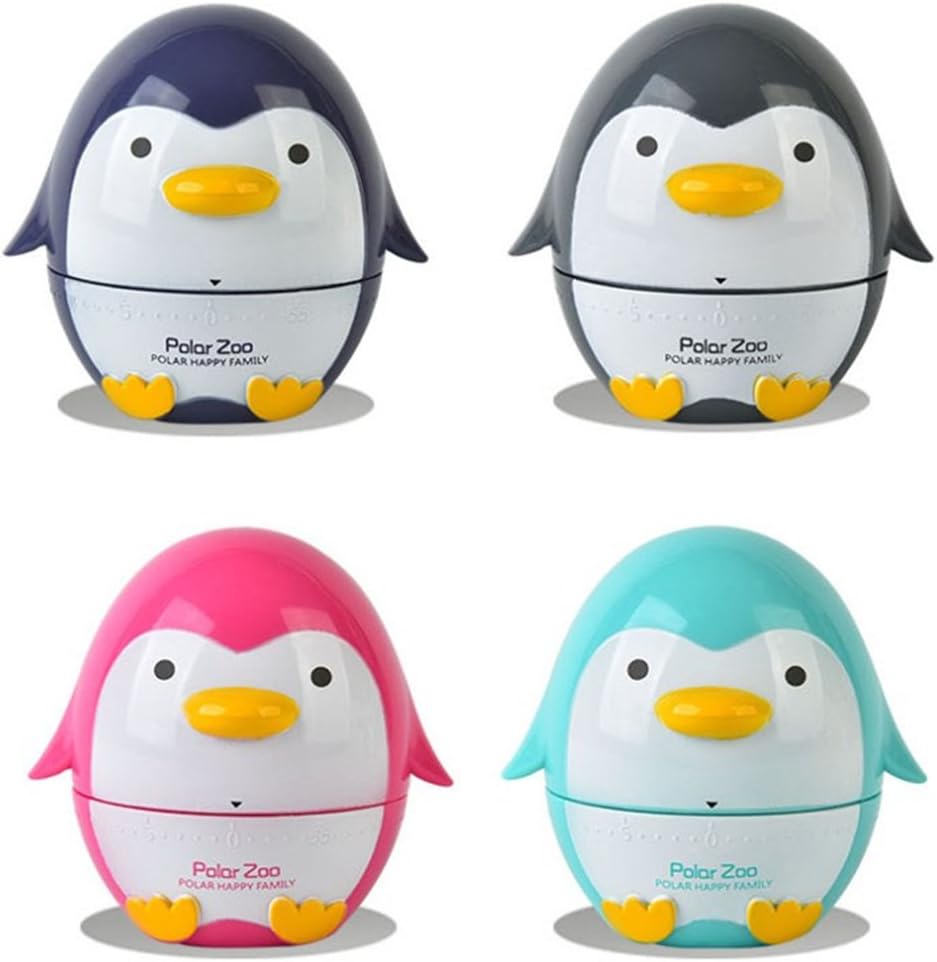 Temporizadores de pingüinos de dibujos animados lindos 60 minutos de cocina mecánica temporizador de cocina reloj contadores de alarma ruidosos mini