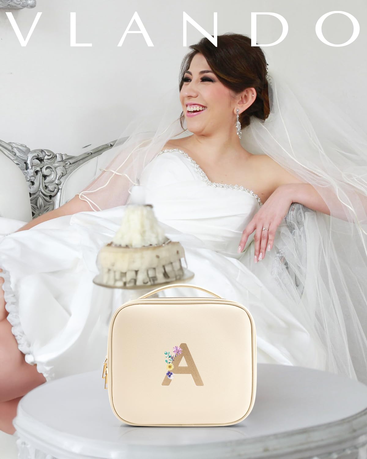 Vlando Regalo personalizado para mujeres, bolsa de maquillaje preparada, bolsas personalizadas, regalos de boda únicos, regalo de cumpleaños para