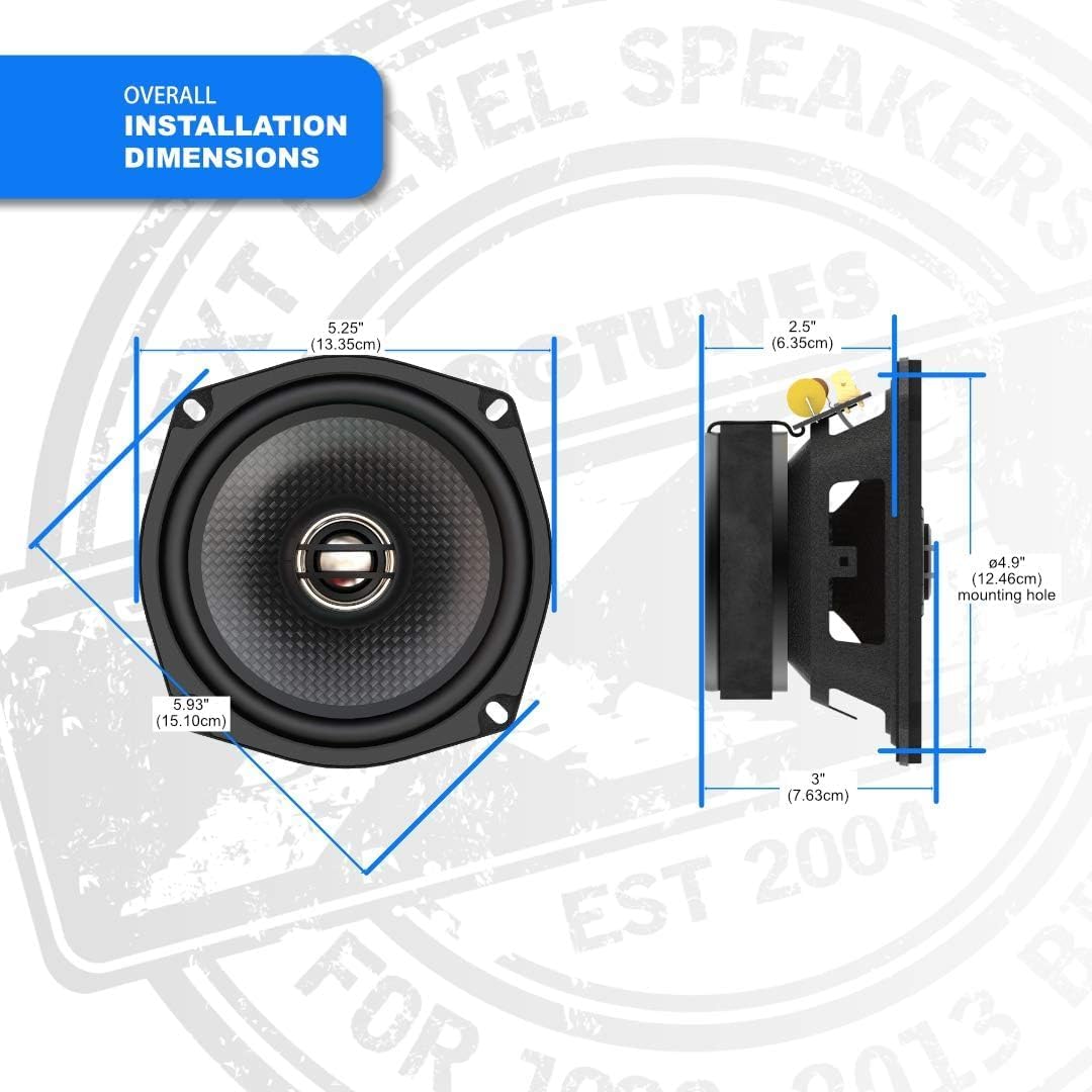 Hogtunes Altavoces frontales de repuesto 352-XLF de 5.25″ para modelos Harley-Davidson Touring 1998-2013