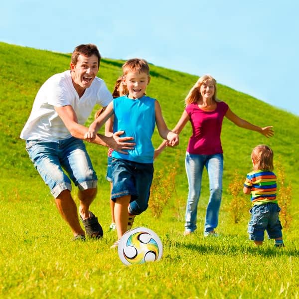 ABAJI Balón de fútbol Tamaño 2,3,4,5 Superficie de PU Tejido apretado Color vivo con bomba y aguja Adecuado para entrenamiento o regalo