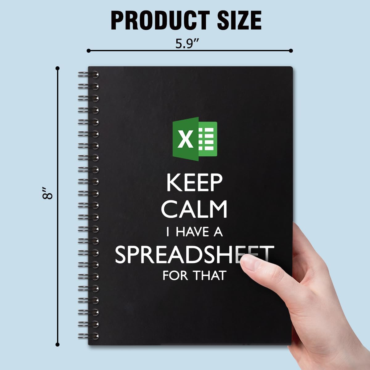 Keep Calm I Have A Spreadsheet Cuaderno de tapa dura de 160 páginas en espiral en blanco de 6 x 8 pulgadas para escribir y dibujar, divertido diario