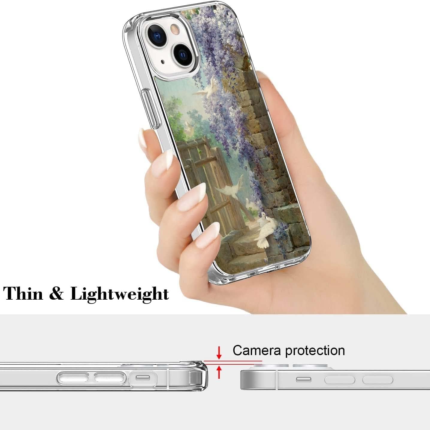 Funda protectora de estilo retro estético con pintura al óleo para iPhone 14, diseño renacentista, flexible, TPU, a prueba de golpes, compatible con