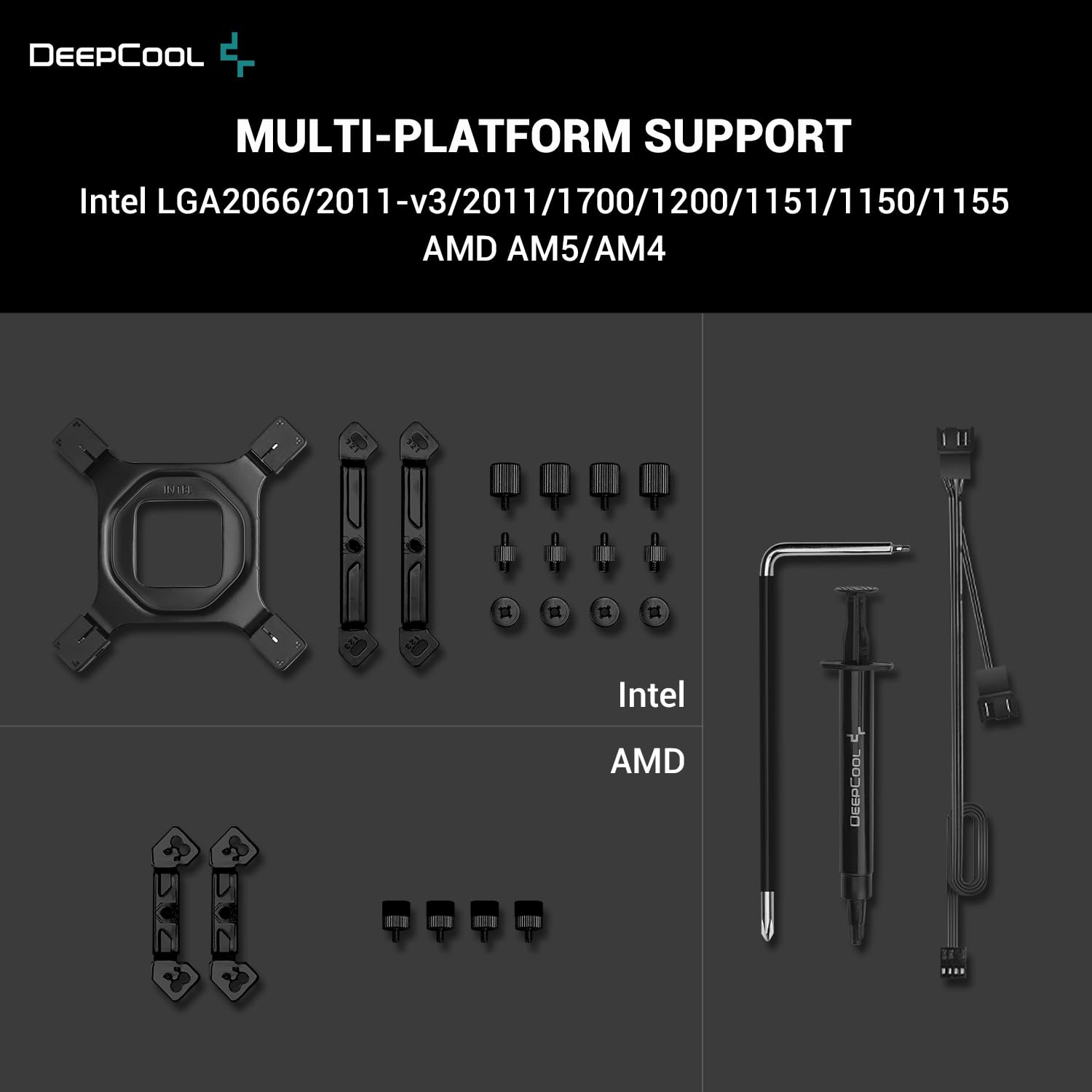 DeepCool AK620 Enfriador de aire digital para CPU Mighty 260w TDP 6 tubos de calor de cobre de doble torre con pantalla de estado y tiras LED ARGB