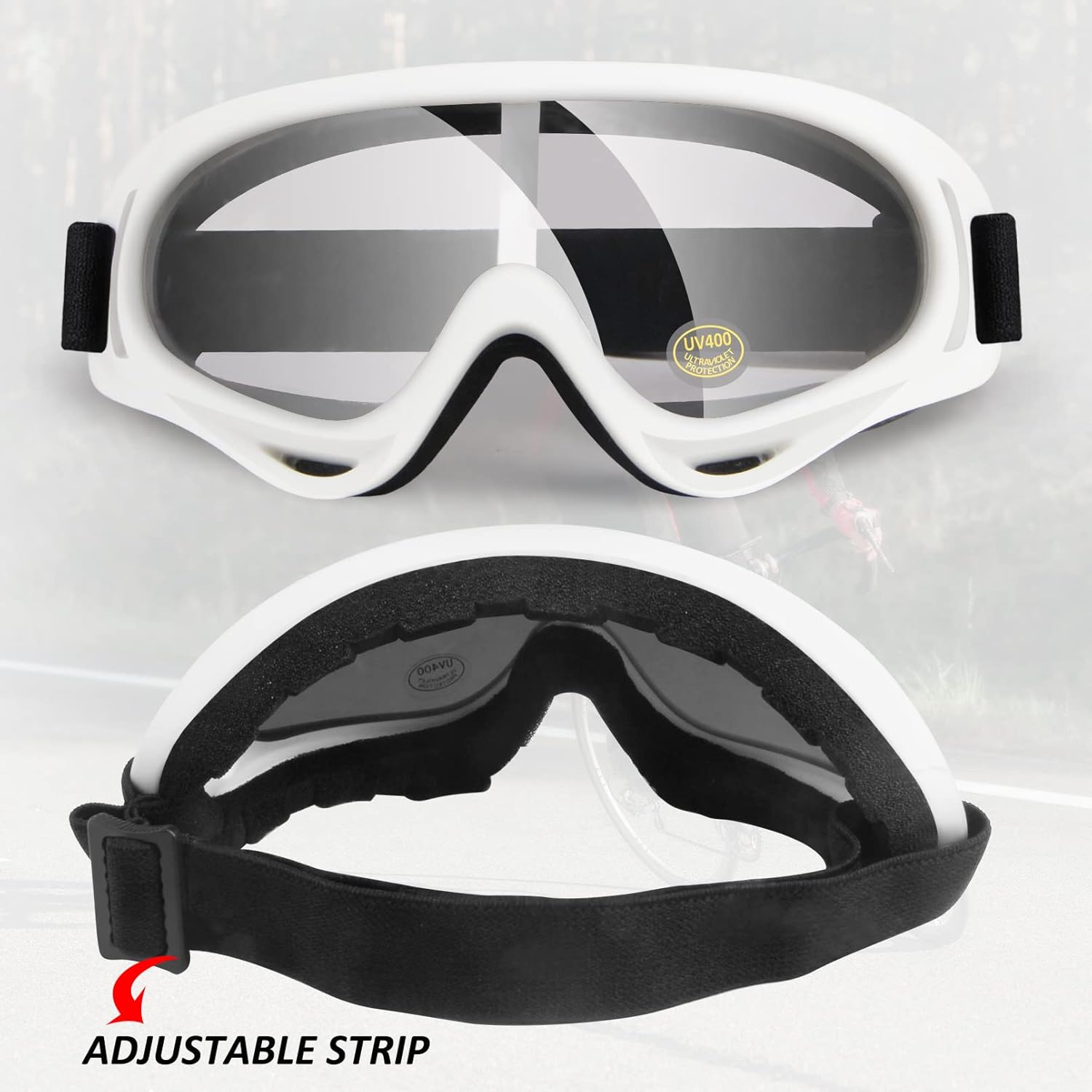 4-FQ Gafas de motocicleta para niños, paquete de 2 gafas de motocross, ATV, gafas de esquí, gafas de carreras todoterreno para niños, gafas de aire
