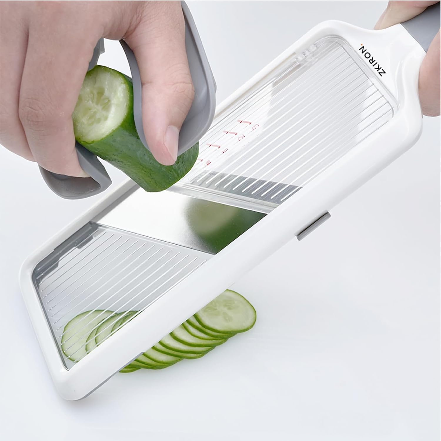 Cortador de mandolina de mano múltiple, hoja de acero inoxidable ajustable, agarre cómodo, características de seguridad, fácil de limpiar, ideal