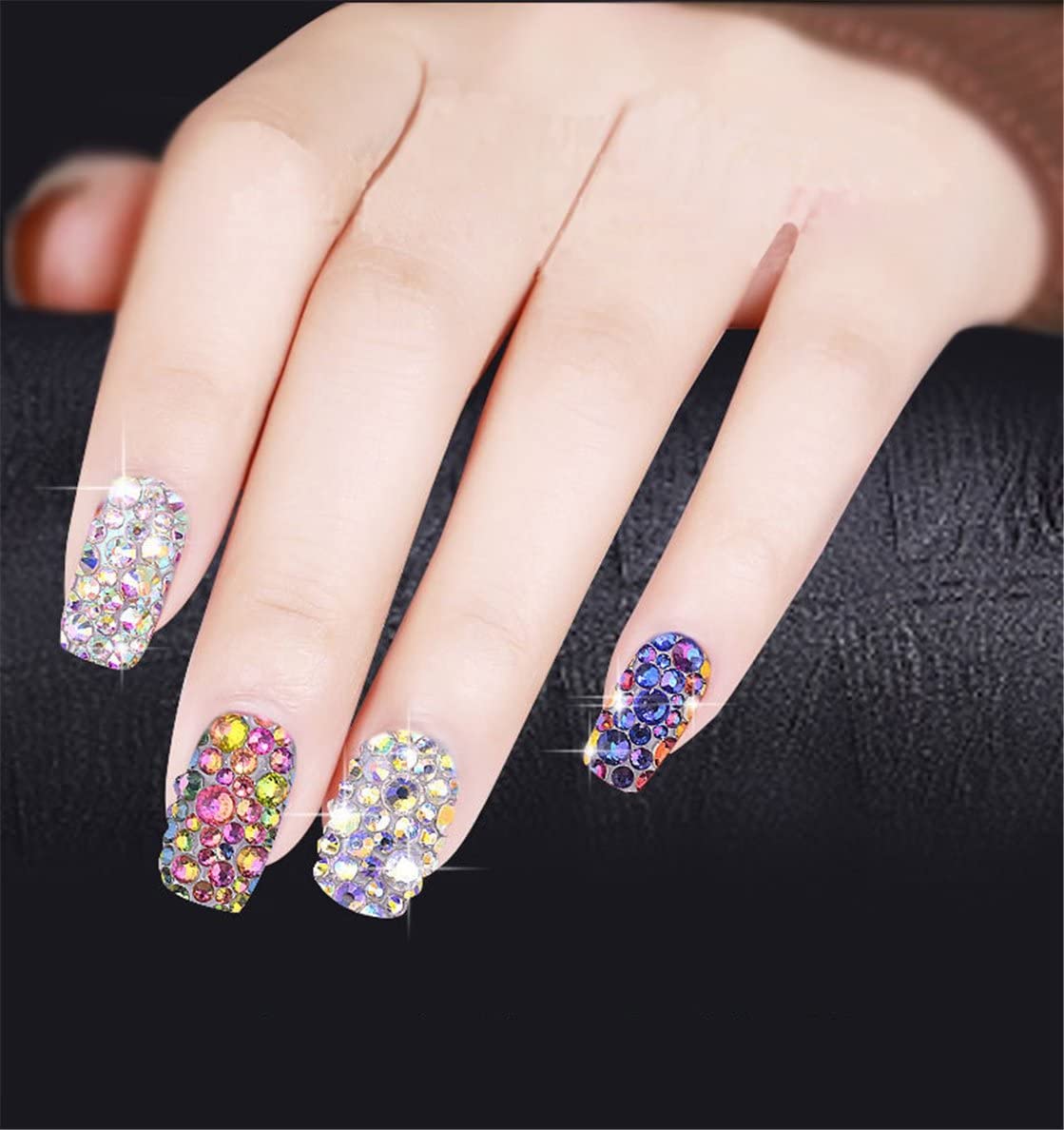 3000 unidades de diamantes de imitación SS12 de 0.118 in con parte trasera plana de cristal transparente, gemas redondas para arte de uñas,