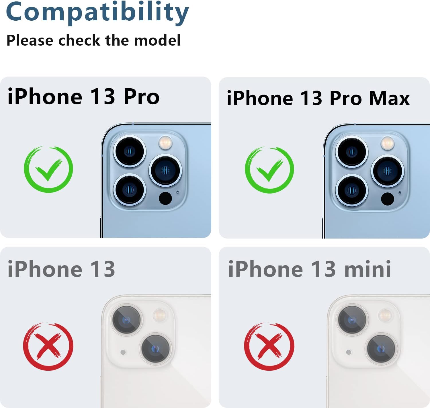 Korecase Paquete de 2 protectores de cámara compatibles con iPhone 13 Pro Max y iPhone 13 Pro, vidrio templado 9H, antiarañazos, polvo, fuerte