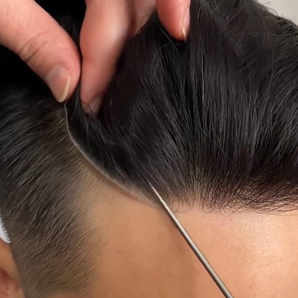 Pieza de cabello humano tipo tupé para hombre, suave encaje suizo para hombres, unidades de repuesto para sistema de cabello invisible, poliuretano