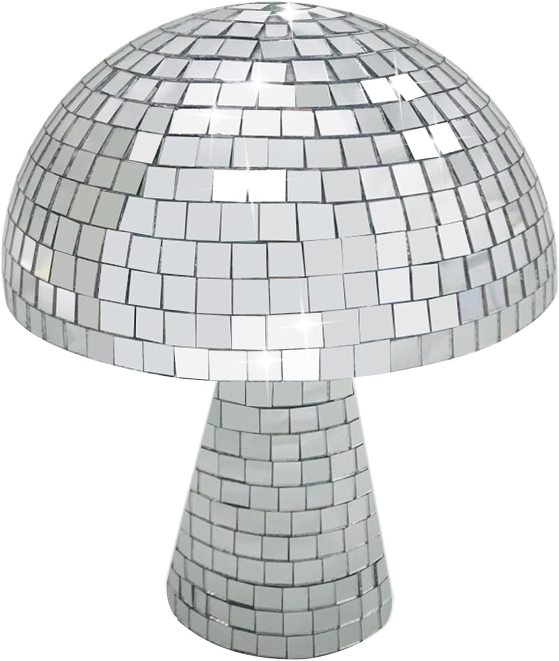Bola de discoteca de hongos, espejo plateado con purpurina para decoración de mesa, luz reflectante para bar, pista de baile, fiesta, habitación,