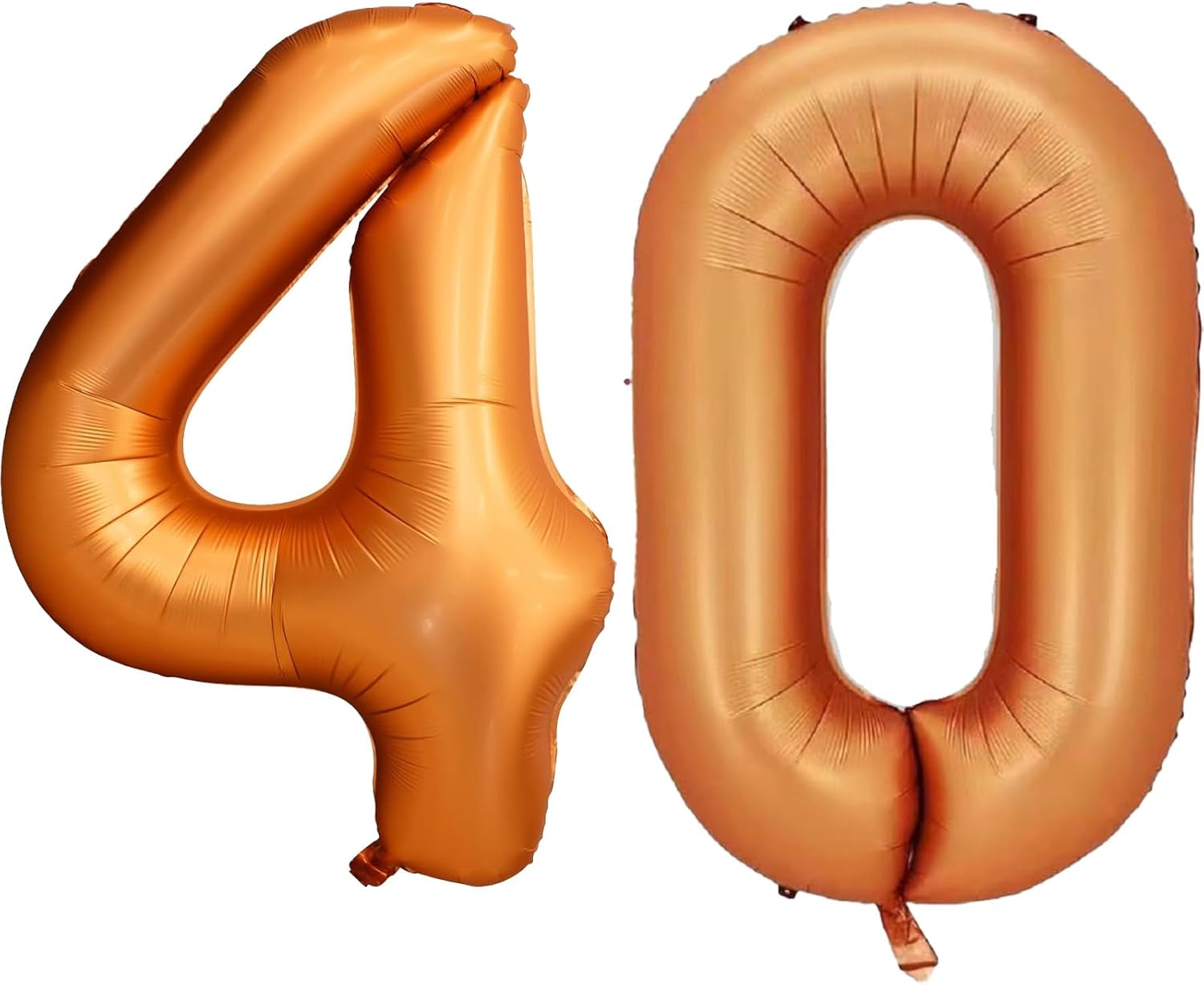 Globo de 40 pulgadas de Mylar de aluminio naranja con el número 40  Decoraciones de cumpleaños 40 para niñas y niños  Globo de cumpleaños 40 para