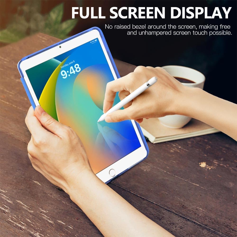 MoKo Funda para iPad 10.2, iPad de 9 generación 2021, iPad de 8 generación 2020, iPad de 7 generación 2019, funda inteligente delgada con soporte