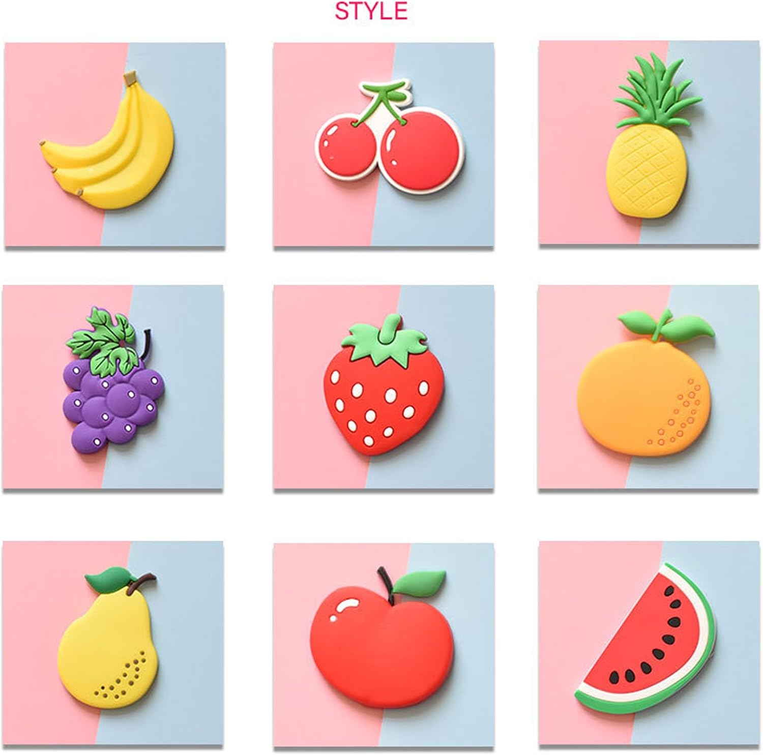 10 imanes de frutas para nevera, imanes para refrigerador, pizarra blanca de frutas, calcomanías magnéticas para decoración del hogar (imanes de