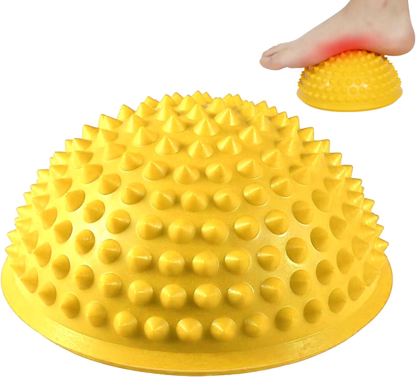 Bola de masaje de pies, semiredonda de PVC con pinchos para pies, cúpula de terapia de equilibrio para yoga, fitness, ejercicio, gimnasio masajeador