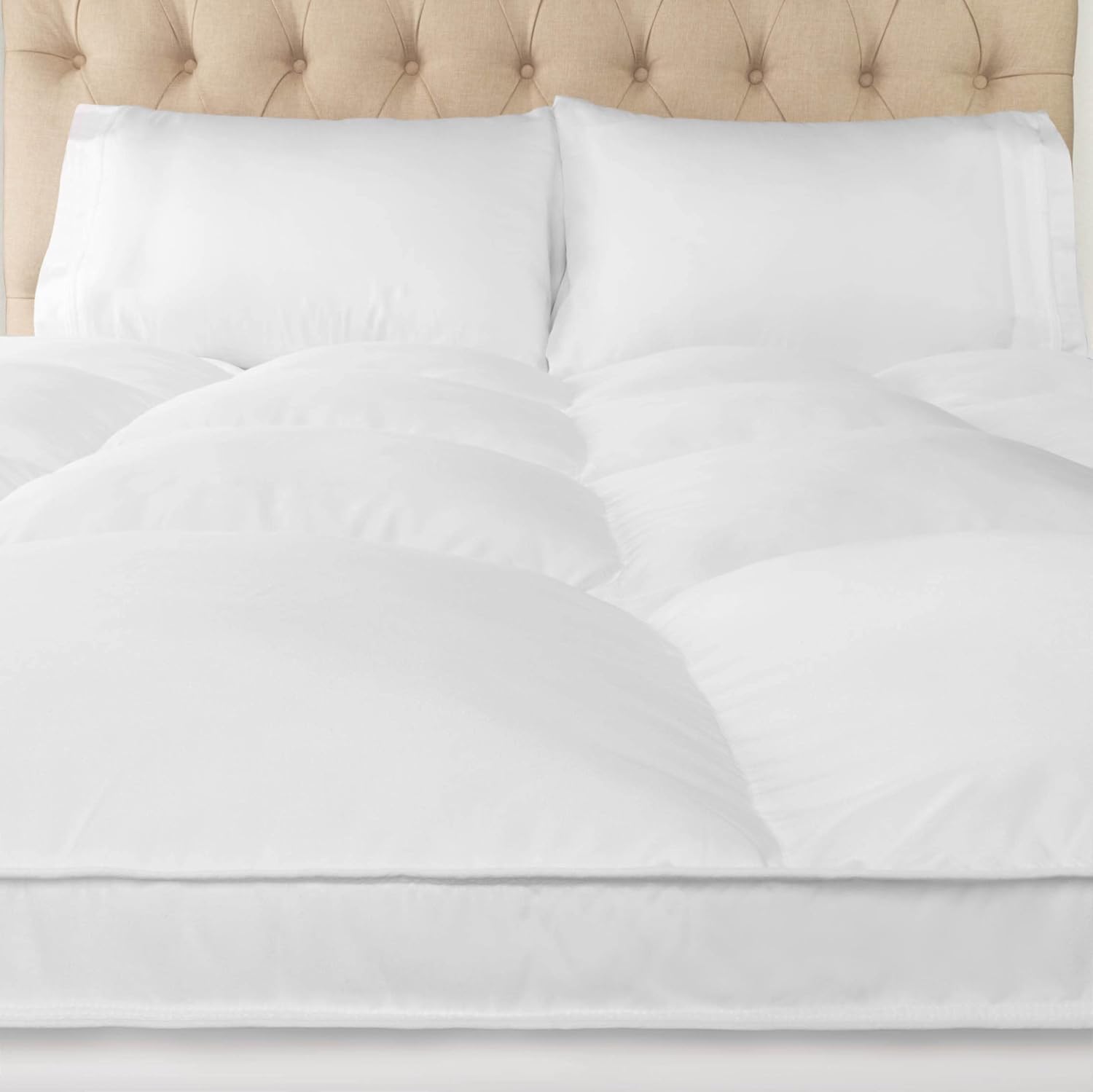 Superior Cubrecolchón, alternativa al plumón, almohada de cama de 2 pulgadas de profundidad, almohadilla cómoda, protector de colchón esponjoso,