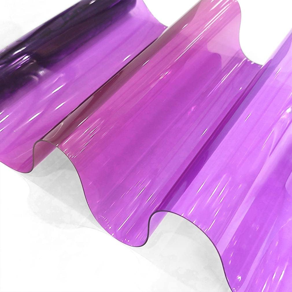 Rollo de cuero sintético de gelatina de PVC morado de 12 x 53 pulgadas de grosor, 0.047 in, impermeable, de vinilo degradado, para manualidades,