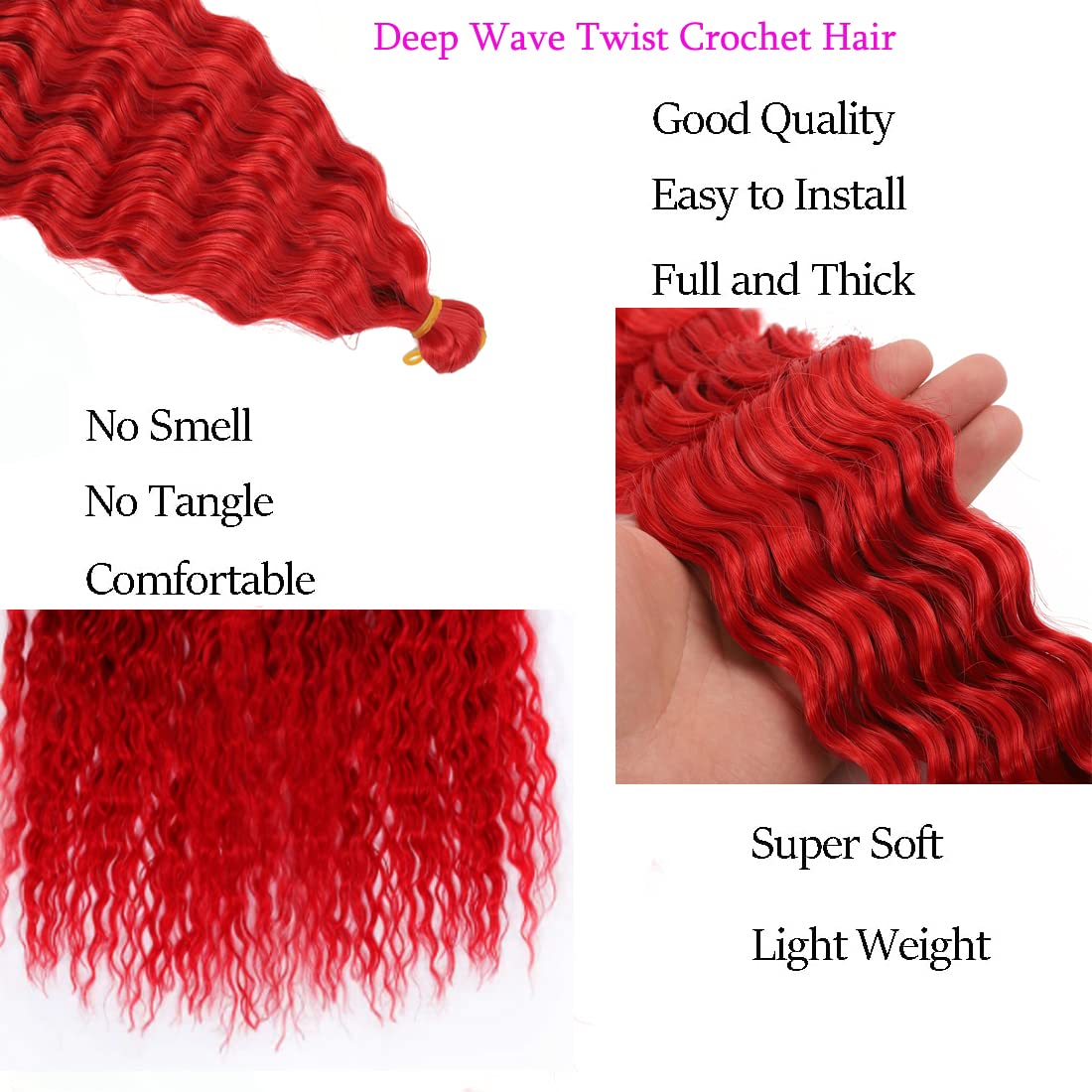 Extensiones de cabello ondulado con ganchillo de 30 pulgadas, extensiones de cabello rizado rizado trenzado, 1 paquete de trenzas onduladas largas