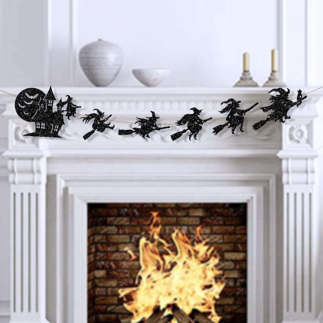 Decoraciones de Halloween, guirnalda de bruja sin bricolaje para suministros de fiesta de Halloween, decoración colgante de manto de Halloween para