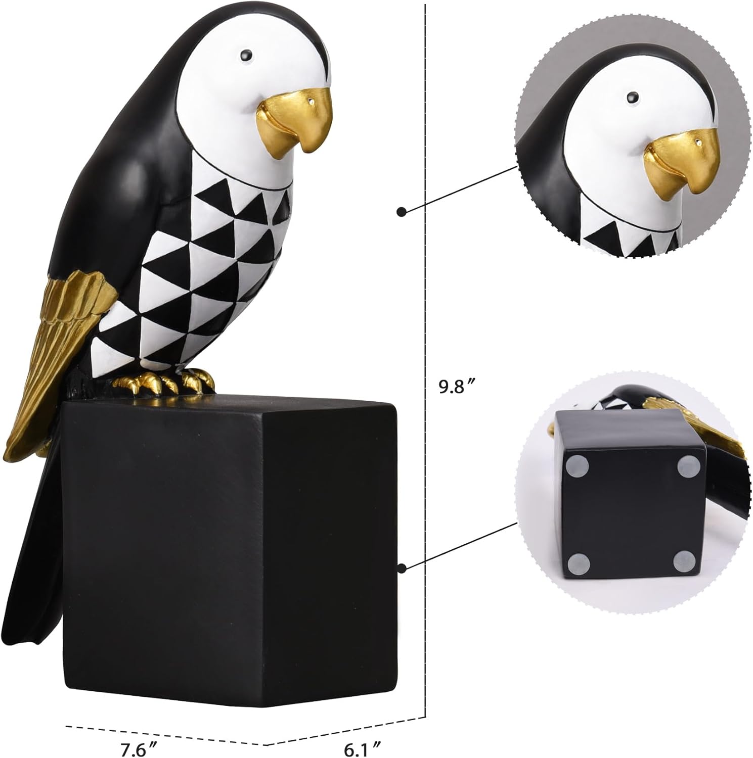 Sujetalibros decorativos para libros, sujetalibros de loros para estantes, tapón decorativo de libros de animales, extremos de libro retro para