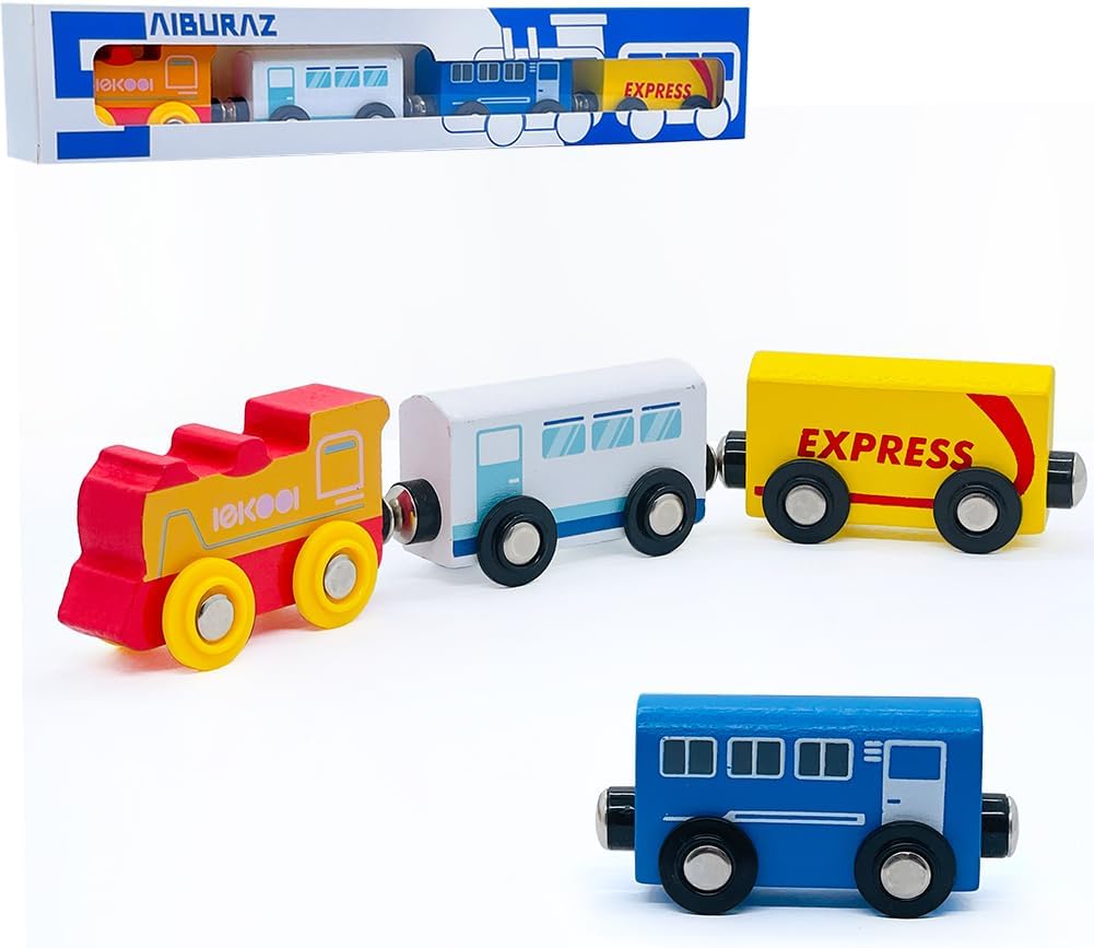Juego de accesorios de madera para tren y tren expreso, para niños y niñas, compatible con todas las principales marcas (tren expreso)