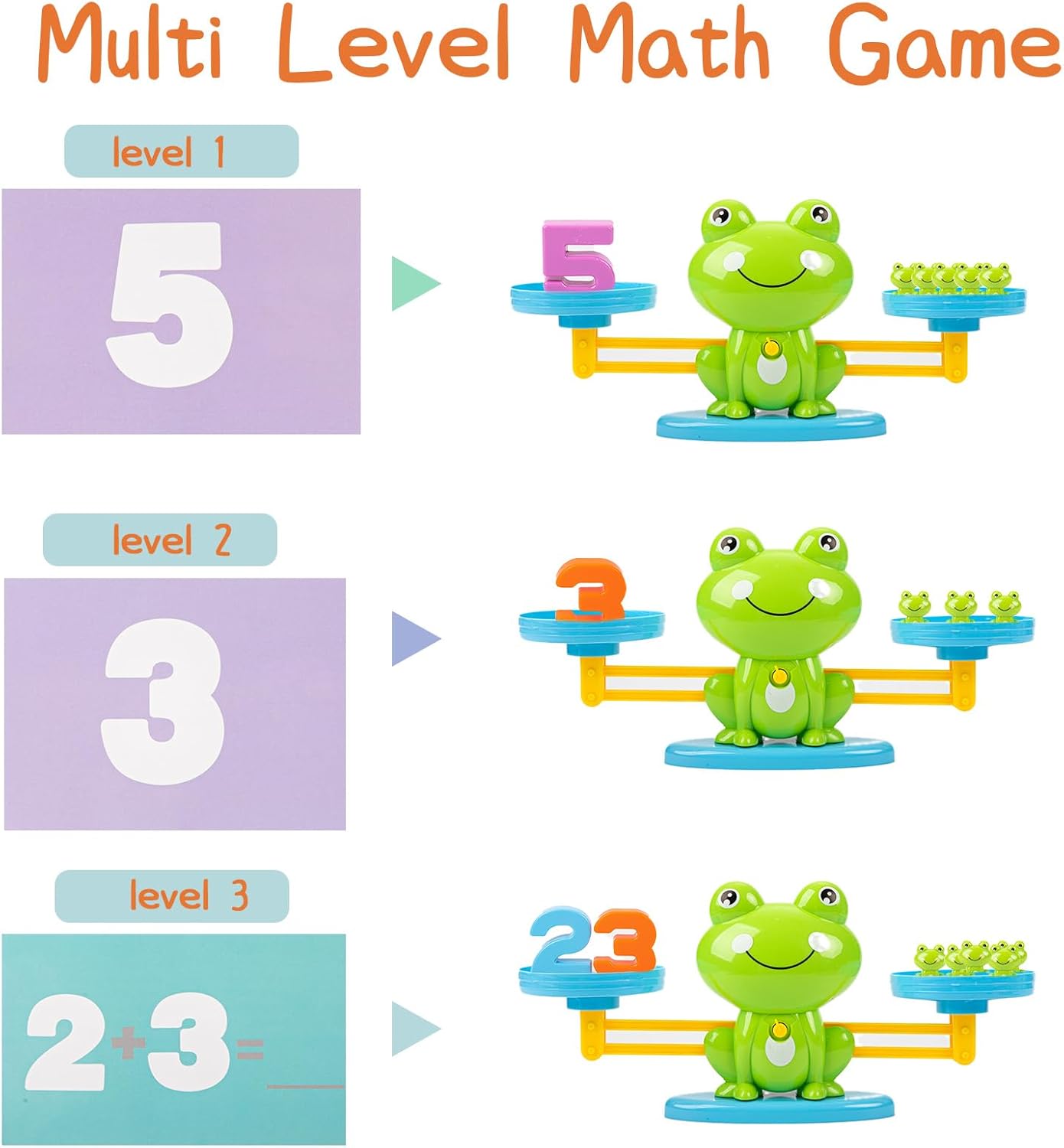 Juguetes de conteo de equilibrio de rana, juegos geniales de aprendizaje de matemáticas para niños y niñas, juguete educativo de números