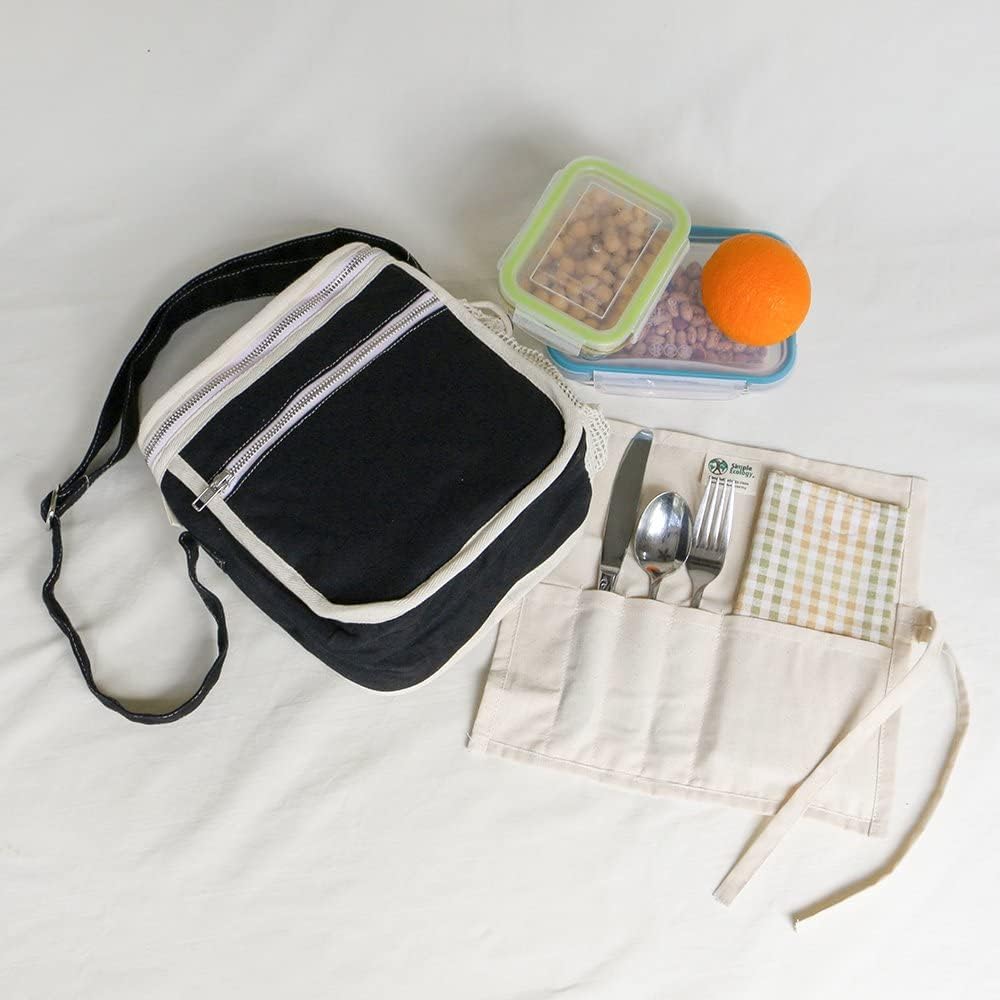 Bolsa de almuerzo aislada de algodón orgánico – Verde