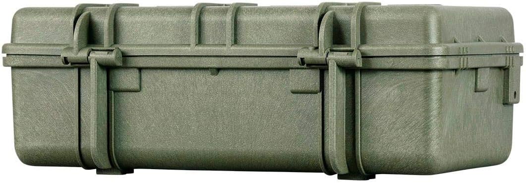 Monoprice Funda rígida resistente a la intemperie, 22 x 14 x 8 pulgadas, verde OD con espuma personalizable, a prueba de golpes, IP67