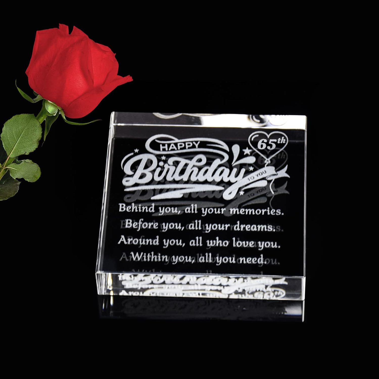Pisapapeles de cristal grabado personalizado para cumpleaños número 65, ideas de regalos de cumpleaños para él, novia, hijo, hija, hermano, hermana,