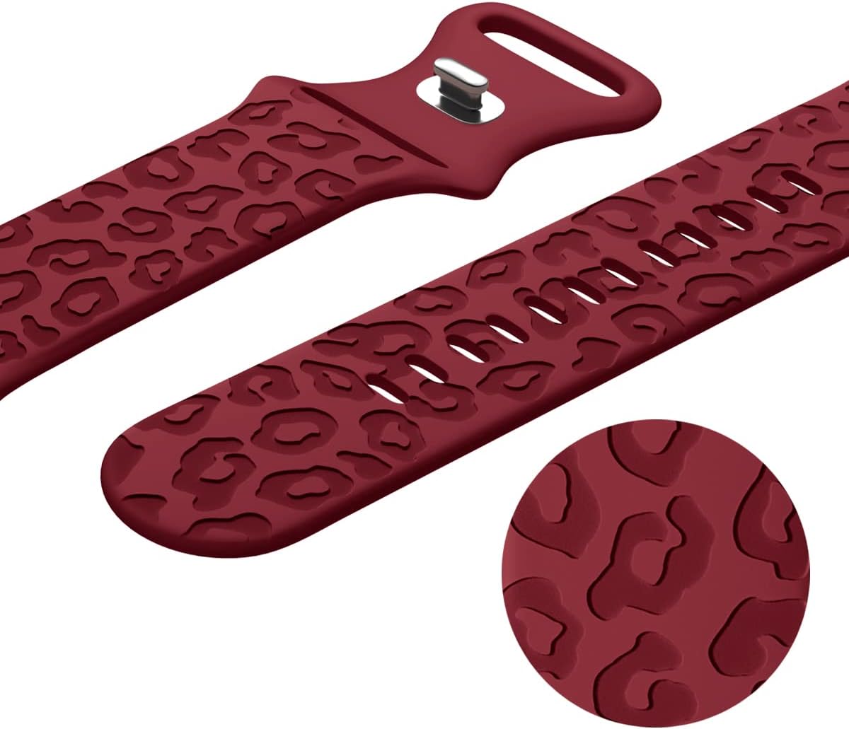 Correas grabadas de leopardo compatibles con Apple Watch Band de 1.614 in, 1.575 in, 1.496 in, 1.929 in, 1.772 in, 1.732 in, 1.654 in, correa