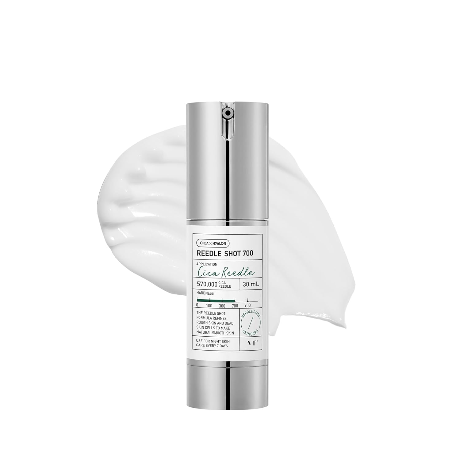 VT COSMETICS CICA Reedle Shot 700 Essence  Esencia facial definitiva, cuidado instantáneo de la piel, complejo centella, ácido hialurónico, extracto