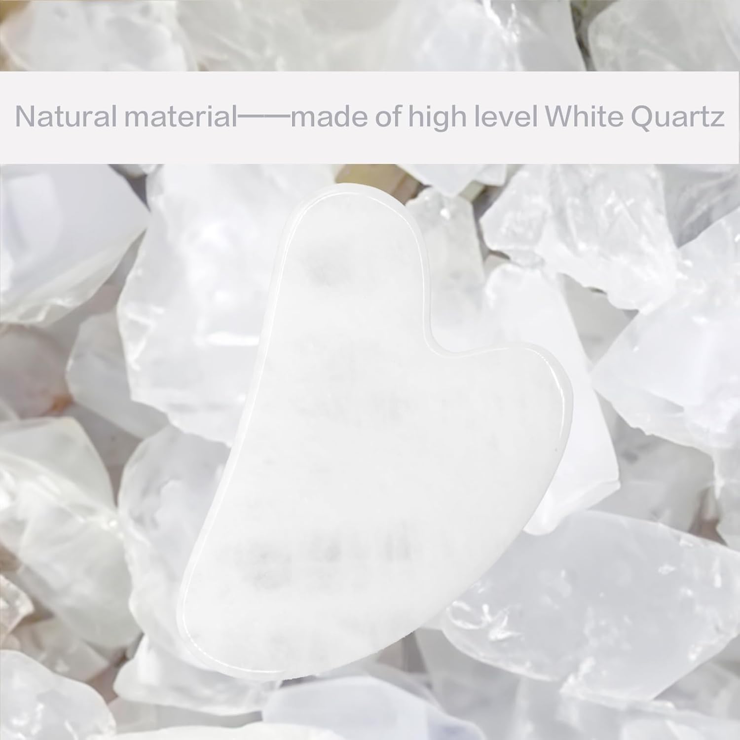 Contrybox Gua Sha Herramientas faciales, herramienta de guasha de cuarzo blanco para cara y ojos, piedra Gua Sha para reducir la hinchazón y