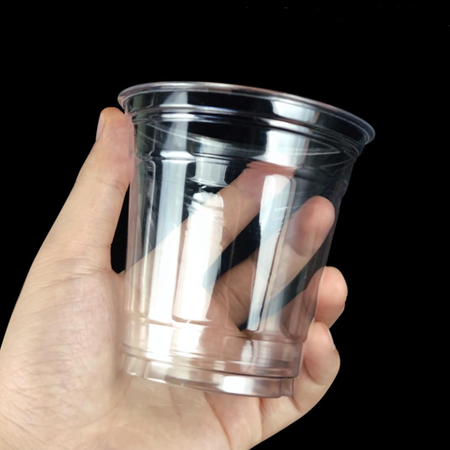 Lawei Juego de 200 vasos de plástico transparente con tapas, vasos desechables de 10 onzas para bebidas frías, vasos de plástico para fiestas con