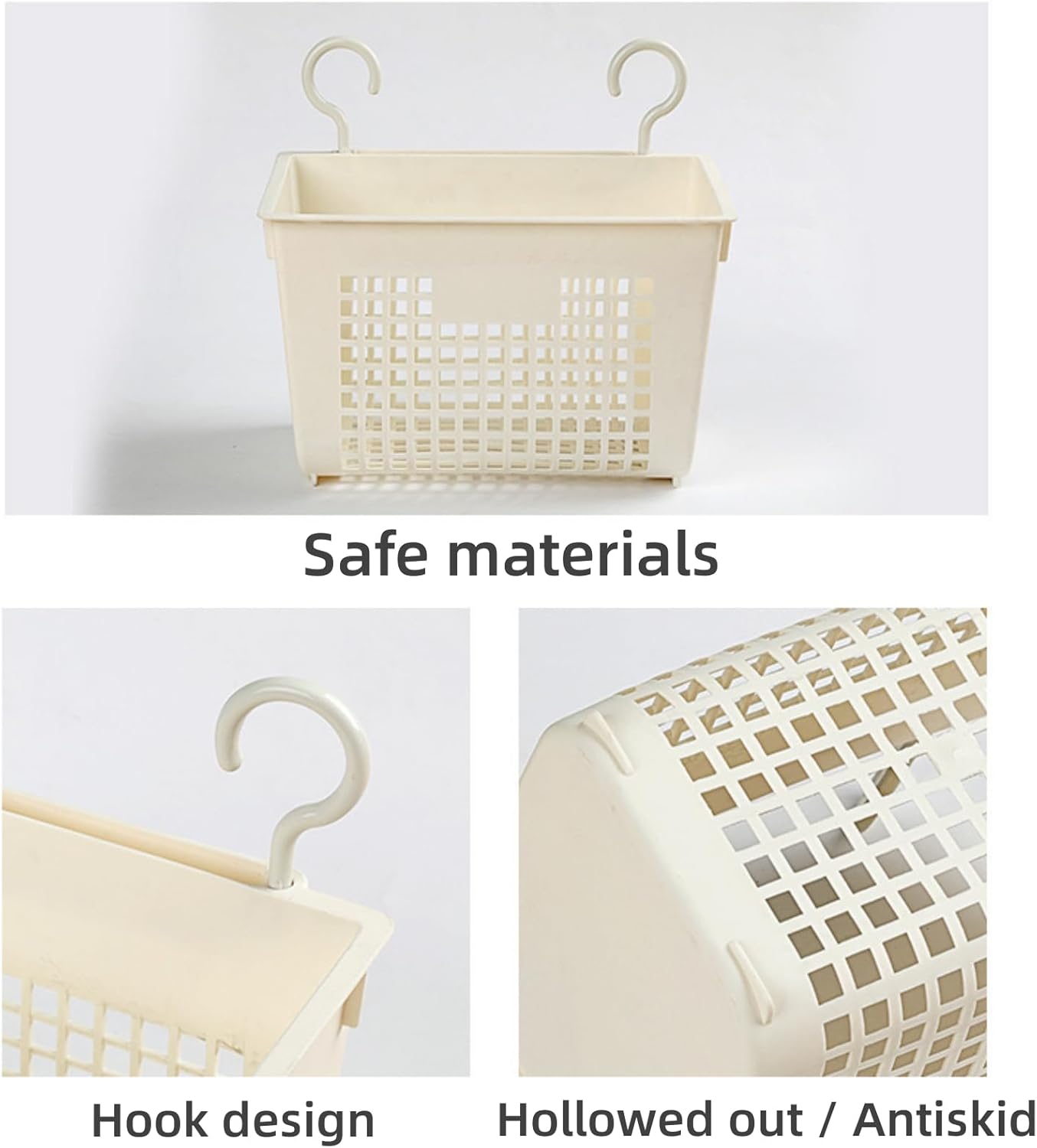 3 cestas de almacenamiento de plástico para colgar, cesta de plástico para organizar, baño, cocina, dormitorio, cesta de almacenamiento pequeña de