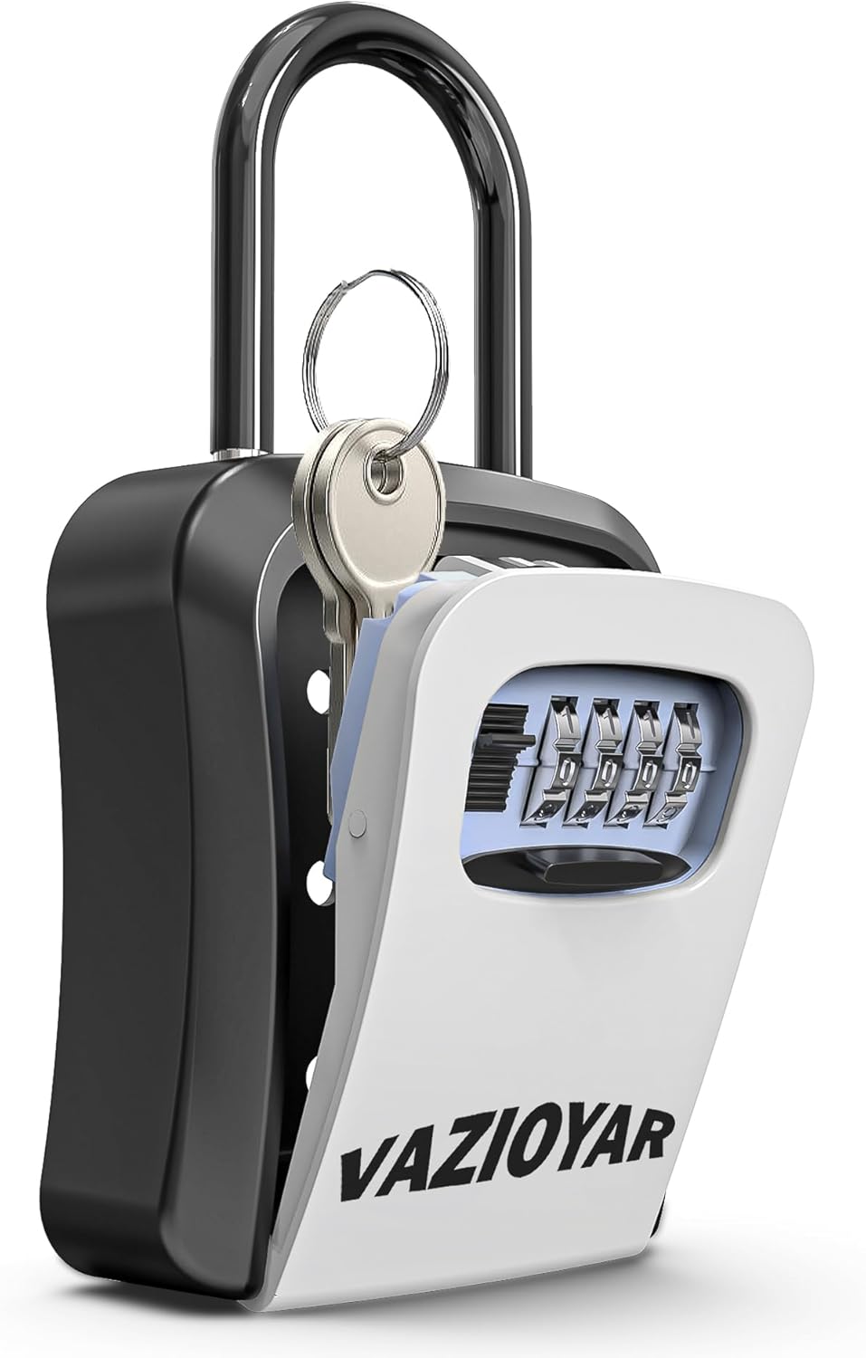 Key Lock Box for Outside, Portable Waterproof Wall Mounted Resettable 4-Digit Combination Key Storage Lockbox, 5 Keys Capacity Key Safe Lock Box for