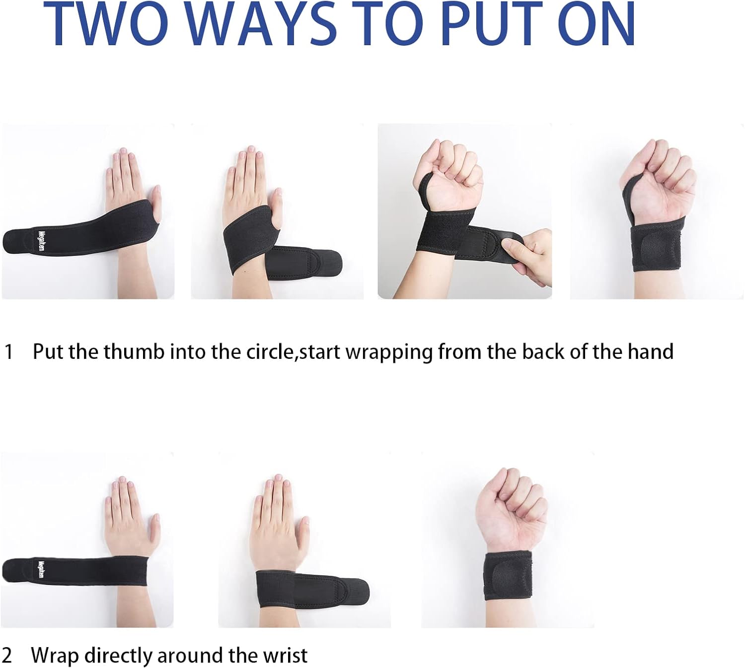 2 PCS Wrist Brace Sport-Adjustable Carpal Tunnel Hand Support Men Women Wrap Guard-Pain Relief WristBands Compression Strap Sleeve for Indoor