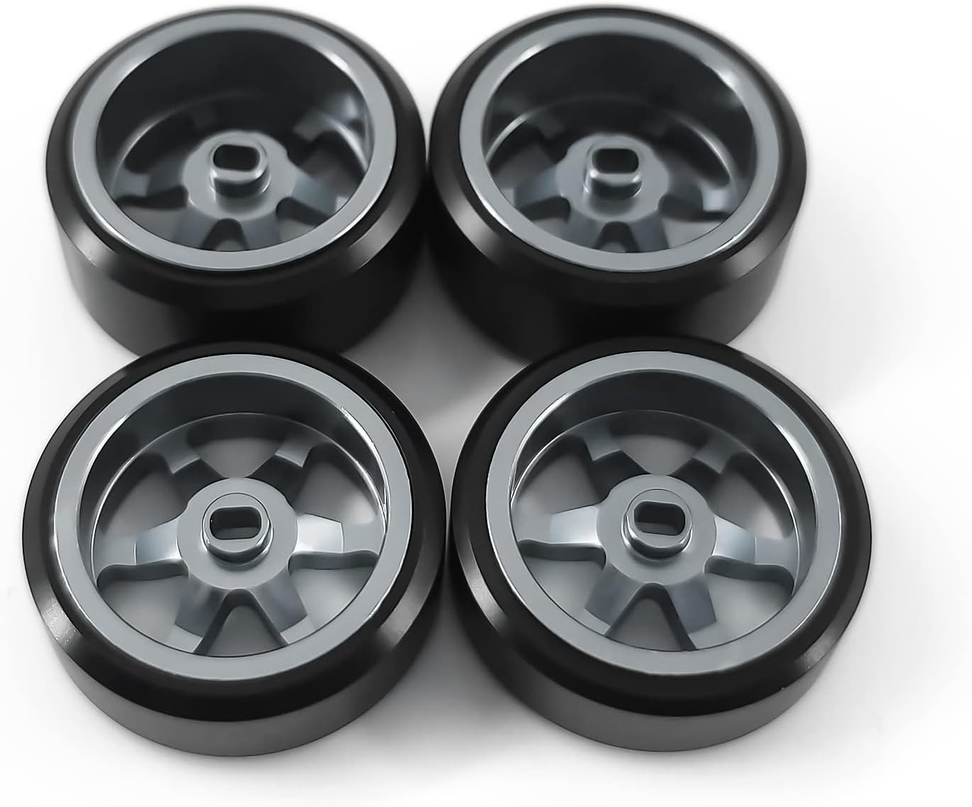Llantas de rueda de 6 radios y neumáticos de deriva de coche RC para 128 RC Hobby modelo, 2 N+2* W 4 llantas de aleación de aluminio de 0.787 in