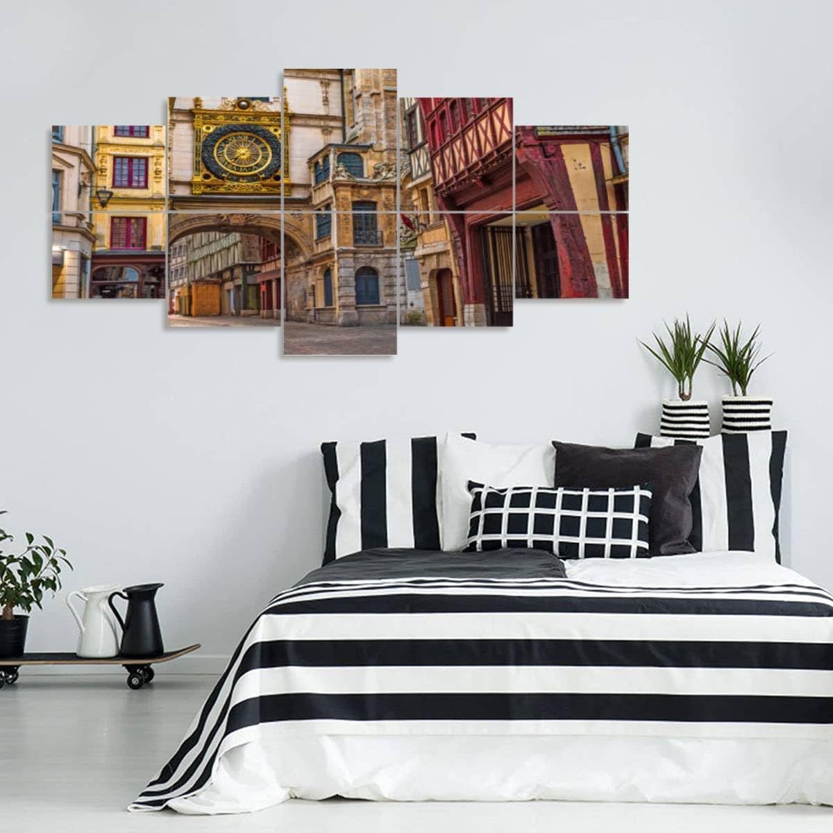 Paneles de pared acústicos insonorizados Antiguos y acogedores famos callejeros grandes relojes Gros Horloge Normandía Francia Autoadhesivo Arte
