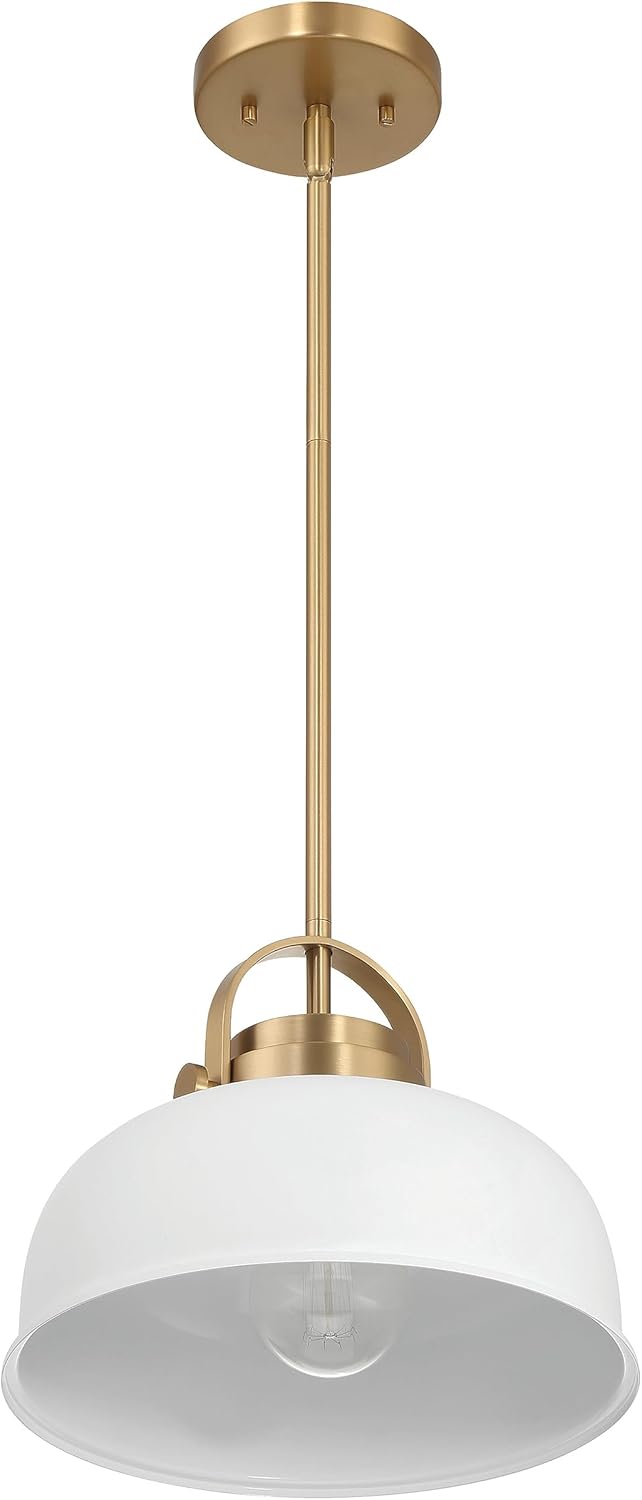 Robert Stevenson Lighting Arte – Lámpara de techo industrial de 2 tonos de metal, blanco y dorado