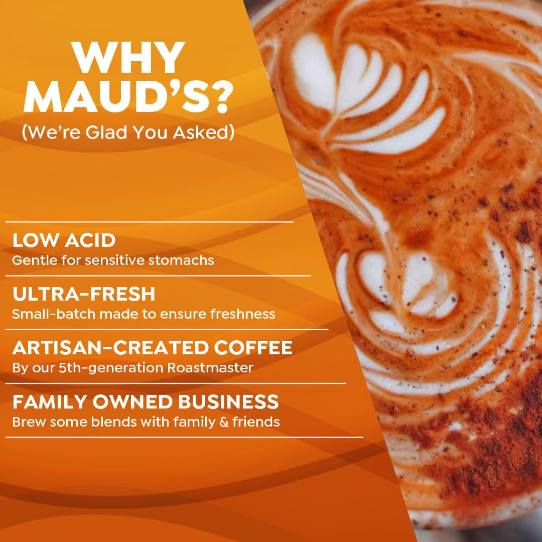 Maud’s Pumpkin Spice Latte (Love Me Some Pumpkin Spice), 18 ct. Cápsulas de café reciclables con sabor a especias de calabaza de una sola porción