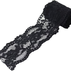 Duuclume Tela de encaje vintage de 2.4 pulgadas x 5 yardas, ribete de encaje negro costura, cinta de encaje elástica perfecta para manualidades, Duuclume Tela de encaje vintage de 2.4 pulgadas x 5 yardas, ribete de encaje negro costura, cinta de encaje elástica perfecta para manualidades,