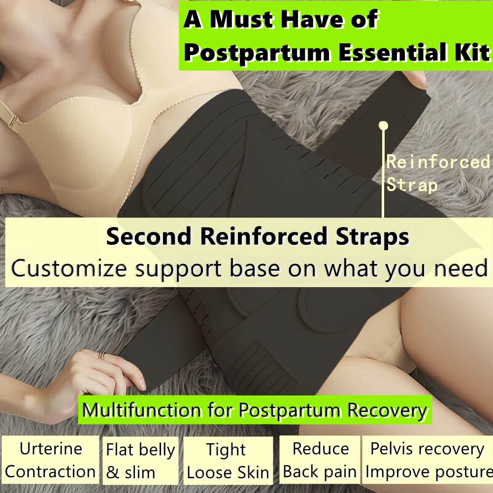 Banda para el vientre posparto para poscesección y cinturón de apoyo natural para la recuperación del nacimiento, esencial para mujeres después del