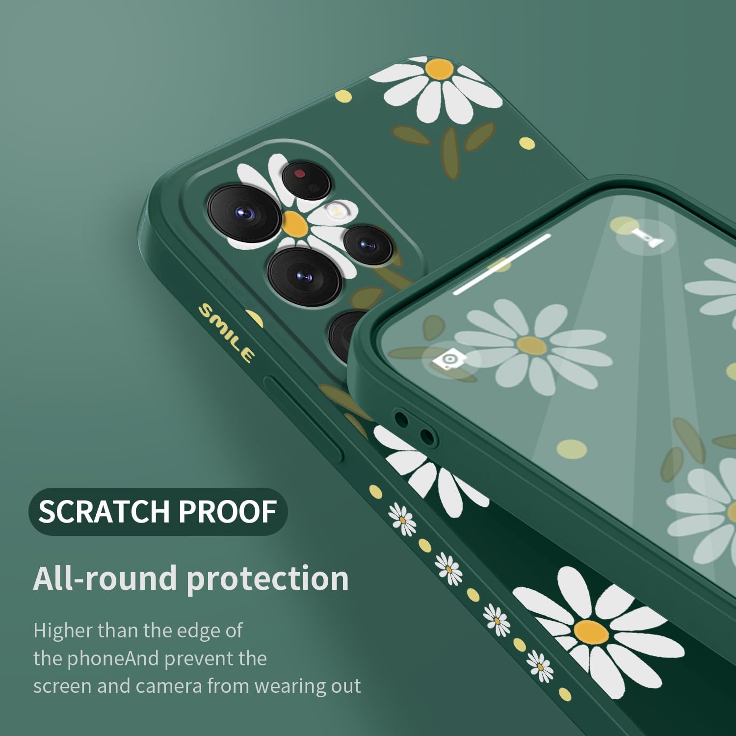 LEECG Funda para Samsung Galaxy S22 Ultra, funda para teléfono S22 Ultra, diseño de flores de moda, silicona suave, protección contra caídas de